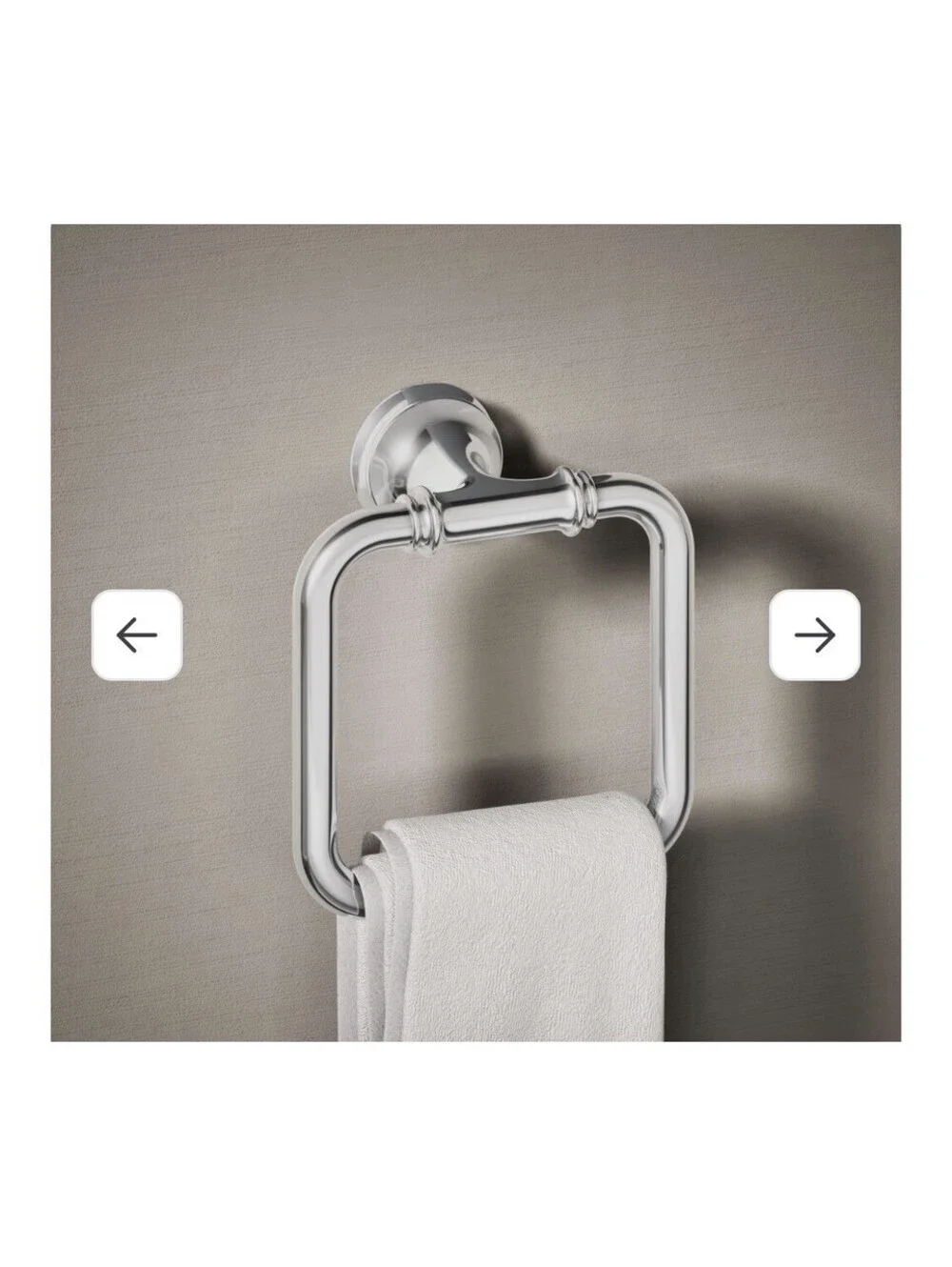 Kohler Bellera Polished Chrome Wall-Mount Bathroom Towel Ring 6 11/16 in
